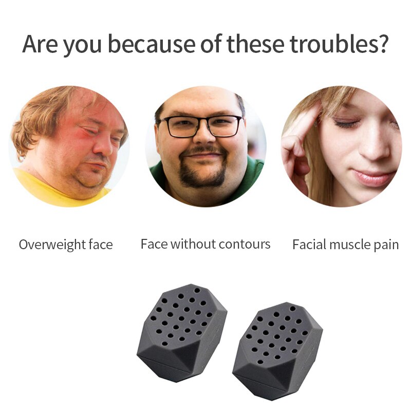 2 Stuks Gezicht Kauwspieren Mannen Facial Pop N Go Mond Kaaklijn Kaak Muscle Exerciser Chew Ball Chew Bite Breaker Training oefening Bal