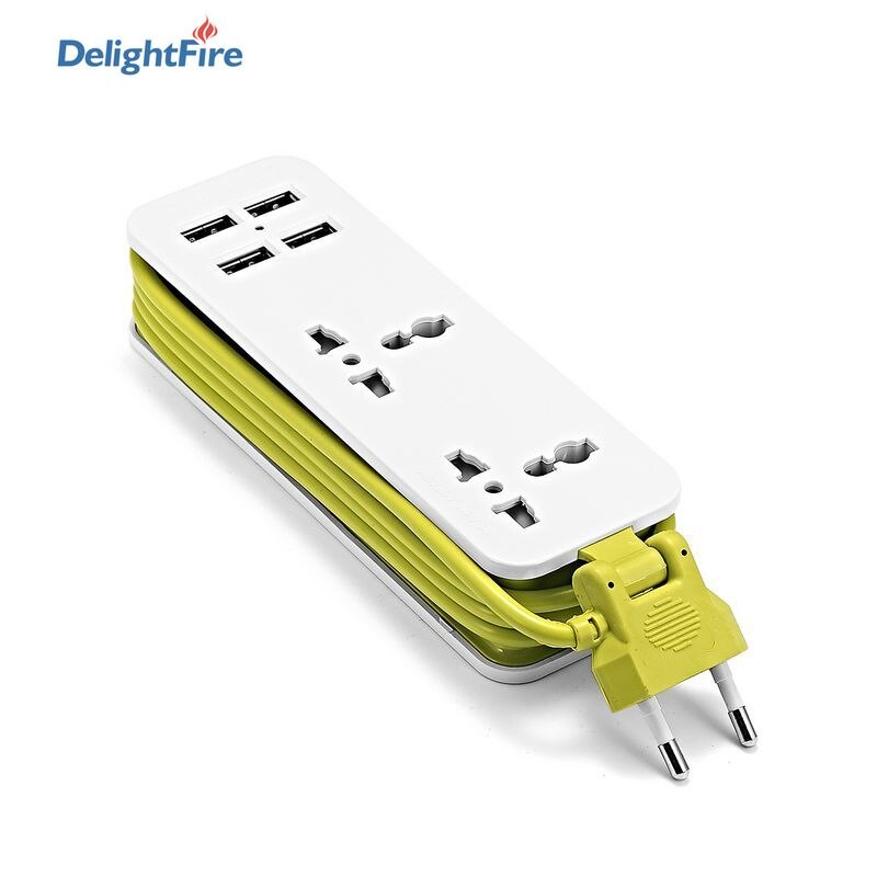 EU Plug USB Socket Power Strip Electric Socket Surge Protector Extension Sockets USB Smart Mobile Phone Wall Charger Desktop Hub