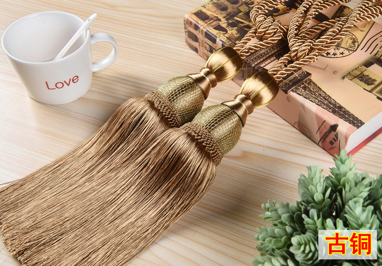 2 st europeisk stil guldhängande bollgardiner tofsar gardinbindningar bandage borstar gardintillbehör: 10