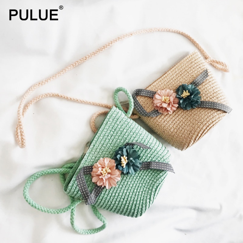 Zomer Rits Portemonnee Handgemaakte Stro Tassen Kinderen Mini Schoudertas Meisjes Handtassen Kinderen Leuke Strand Cross Body tas