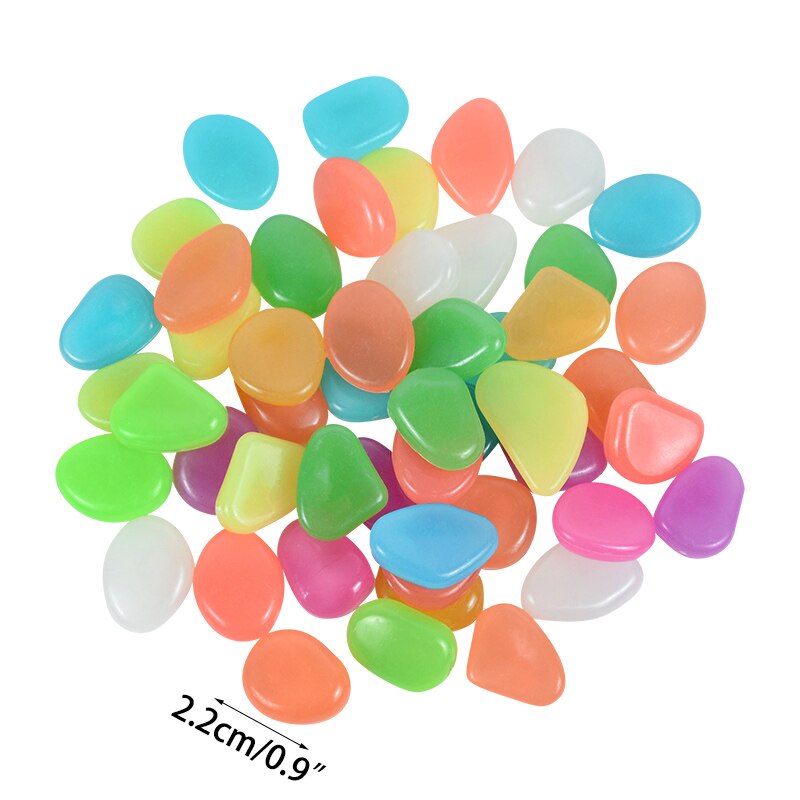 25/50Pcs ciottoli luminosi pietra che si illumina al buio fai da te casa serbatoio di pesce vaso di fiori Decor percorso da giardino decorazione di ciottoli: 25Pcs / B07