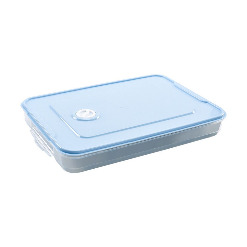Single Layer Refrigerator Storage Box Food Dumplings Egg Fish Airtight Storage Container Plastic Box dispensador de cereal: Blue