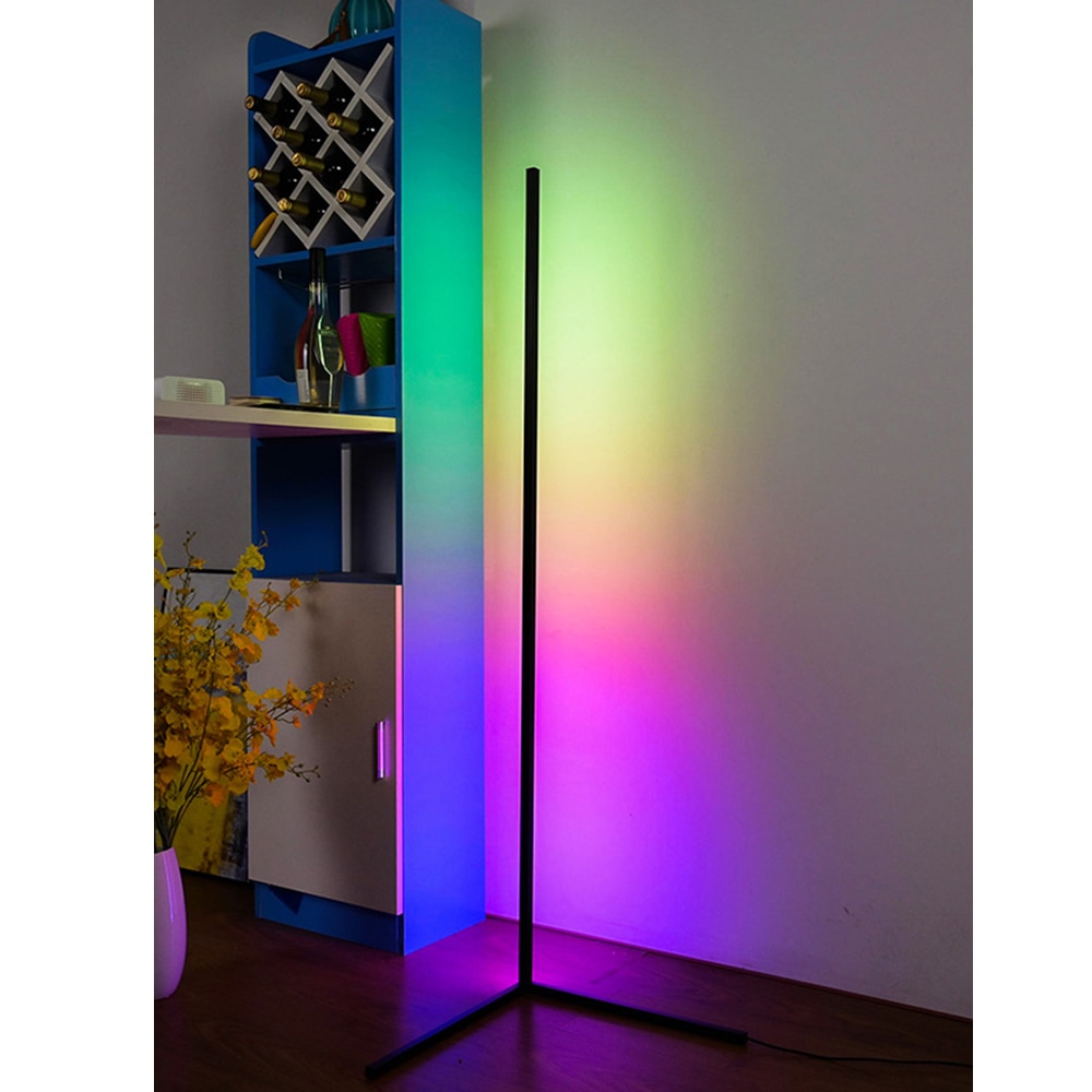 Lámpara Led de pie para esquina, Luz de suelo de dormitorio colorida, iluminación de Ambiente, decoración para el hogar, lámpara de pie de esquina