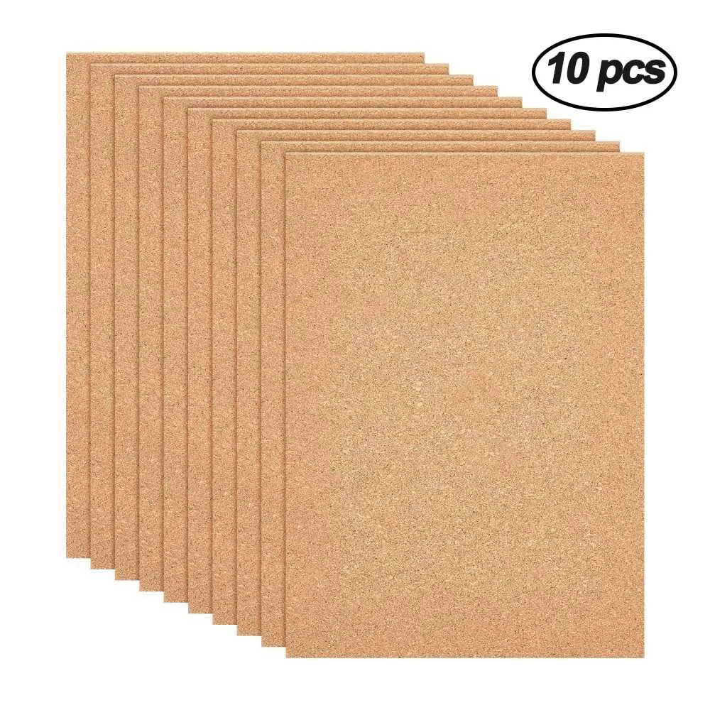 Feuilles d'isolation en liège de 2mm d'épaisseur, 10 pièces, tapis carrés en planche de bois pour sous-verres, dessin d'images, artisanat de bricolage sans auto-adhésif