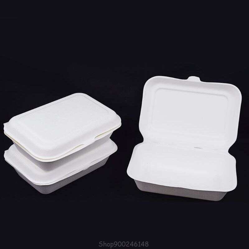 50Pcs/bag 450ML Eco-friendly Disposable Takeout Food Containers Degradable Lunchbox S24 20