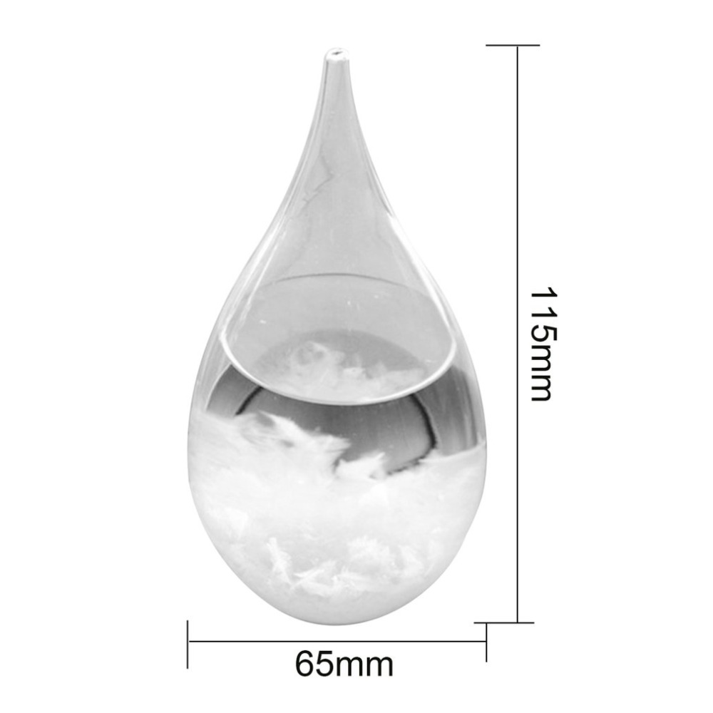 65 x 115mm gennemsigtig dråbe stormglas vand vejr storm vejrudsigt base forudsigelse monitor flaske barometer boligindretning
