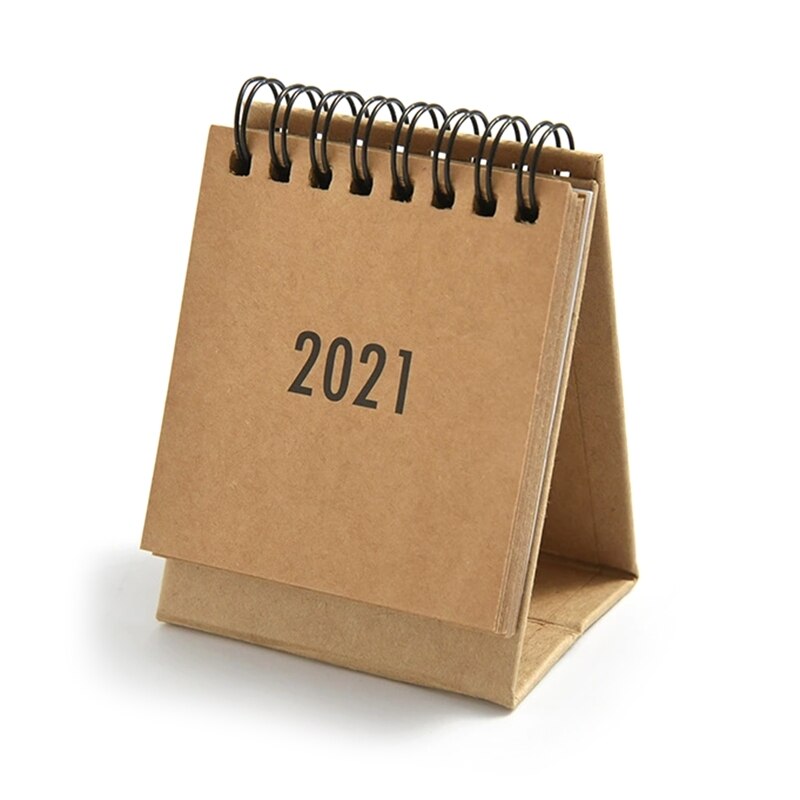 2021 semplice calendario serie in bianco e nero doppio ordine del giorno giornaliera organizzatore annuale per ufficio: kraft carta