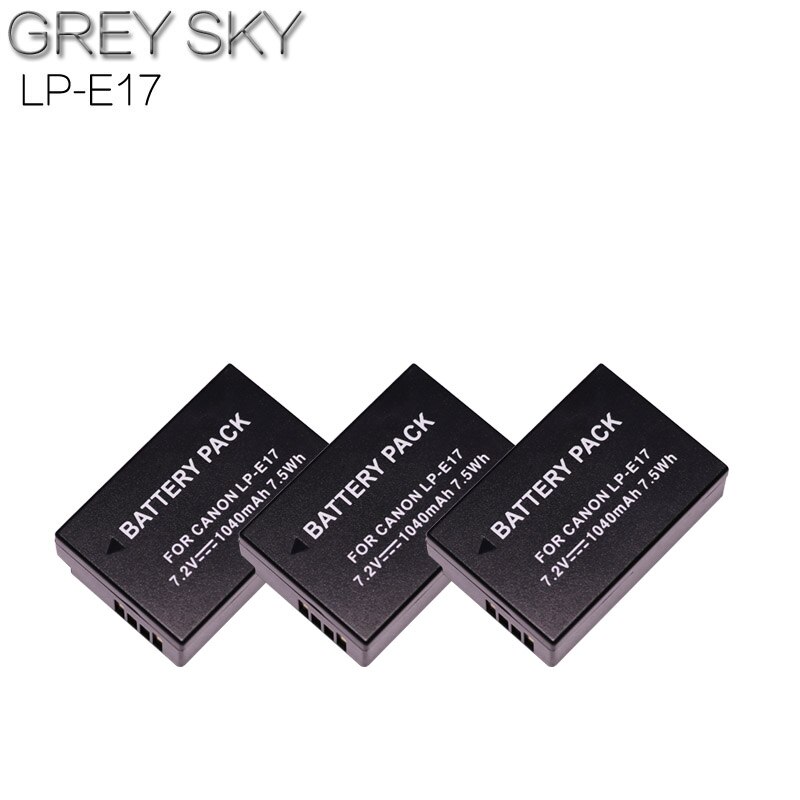LP-E17 LP E17 LPE17 Rechargeable 1040mAh Lithium Batterie Pour Appareil Photo Numérique Canon EOS M5 M6 200D T6I T6S 750D 760D 77D X8I: 3battery