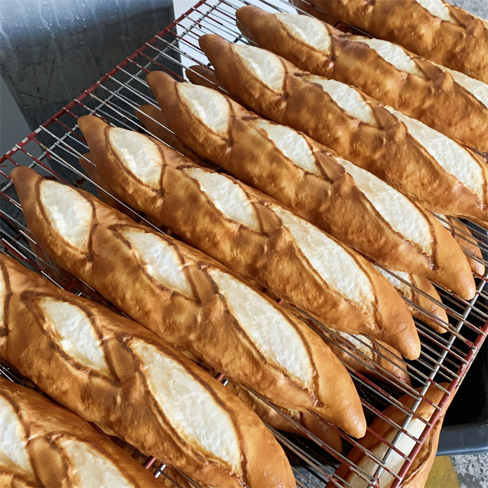 Soft Plastic Baguette Model Sourdough Prop Brunch Wheat Bread Kitchen Bakery Shop Butter Suga Salt Display Order Show Chocolate