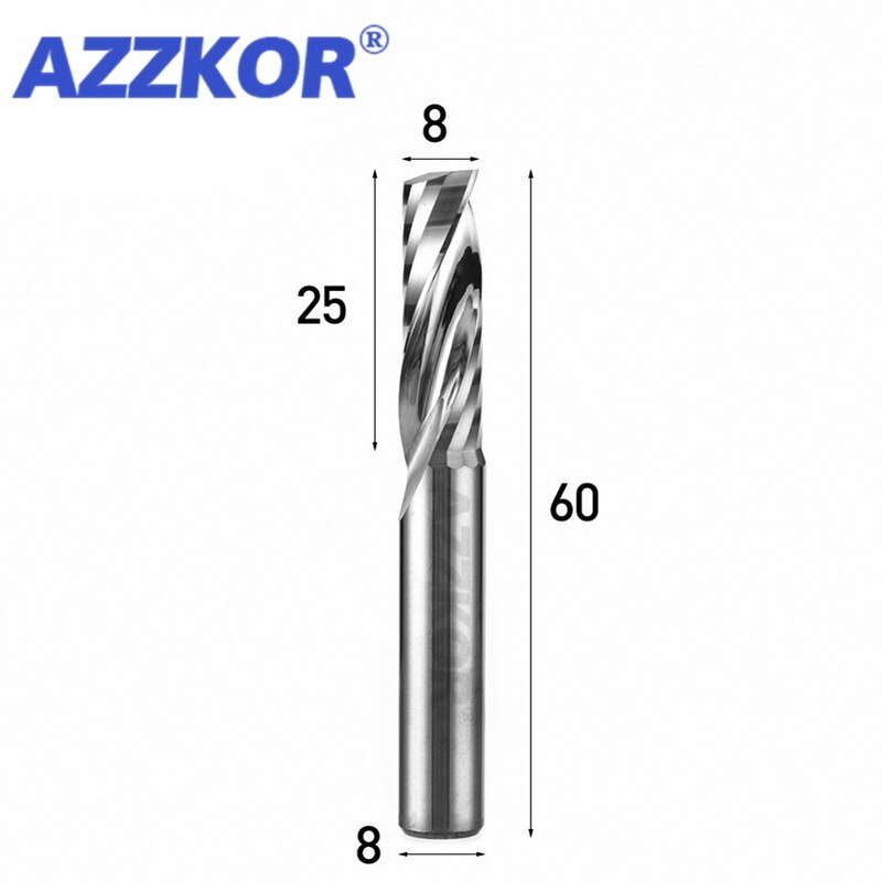 Single Blade Compound Cutter Spiral Milling Cutter Veneer MDF Solid Wood Cutting AZZKOR Computer Engraving Machine Tool
