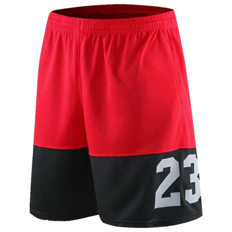 Breathable Quick-Drying Men's Basketball Pants Fitness Sports Loose Pants Training Running Shorts: Red / 4XL