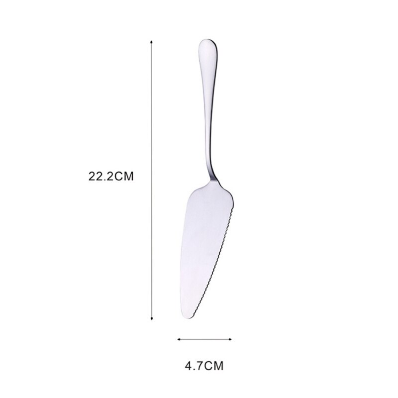Espátula para masa de Pizza de acero inoxidable, 1 Uds., espátula triangular de queso, espátula dentada dorada para pastel, herramientas para pastel de acero: Silver