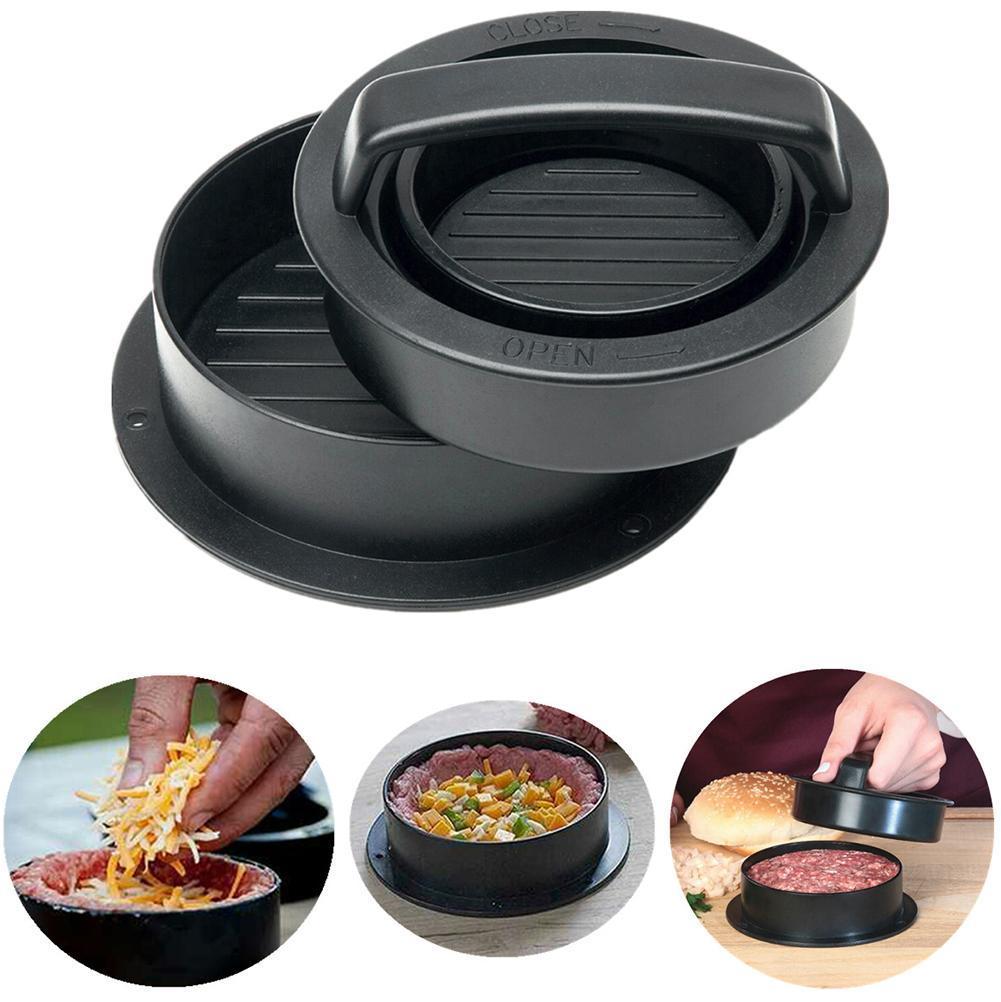 Hamburgermaskin kök non-stick matklassad abs hamburgerform form hamburgare köttpressverktyg biffbiff grillpress gör  a1 d 7