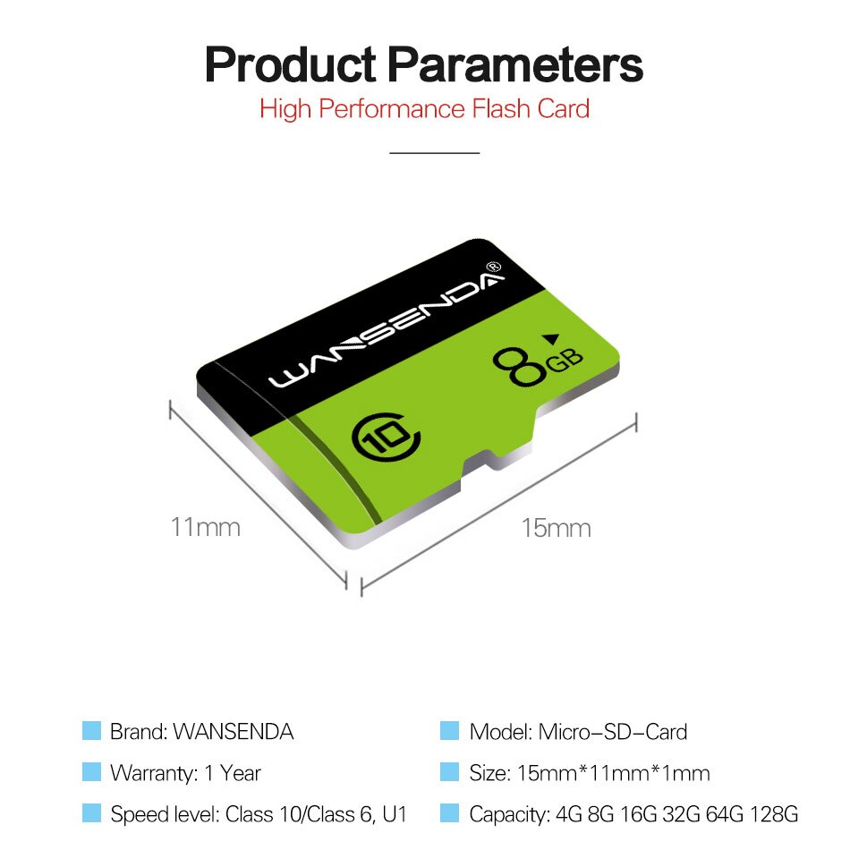 WANSENDA-tarjeta de memoria Micro SD V30 V10, 128GB, 64GB, 32GB, 16GB, 8GB, mini tarjeta TF, tarjetas de memoria completas para teléfono/tableta