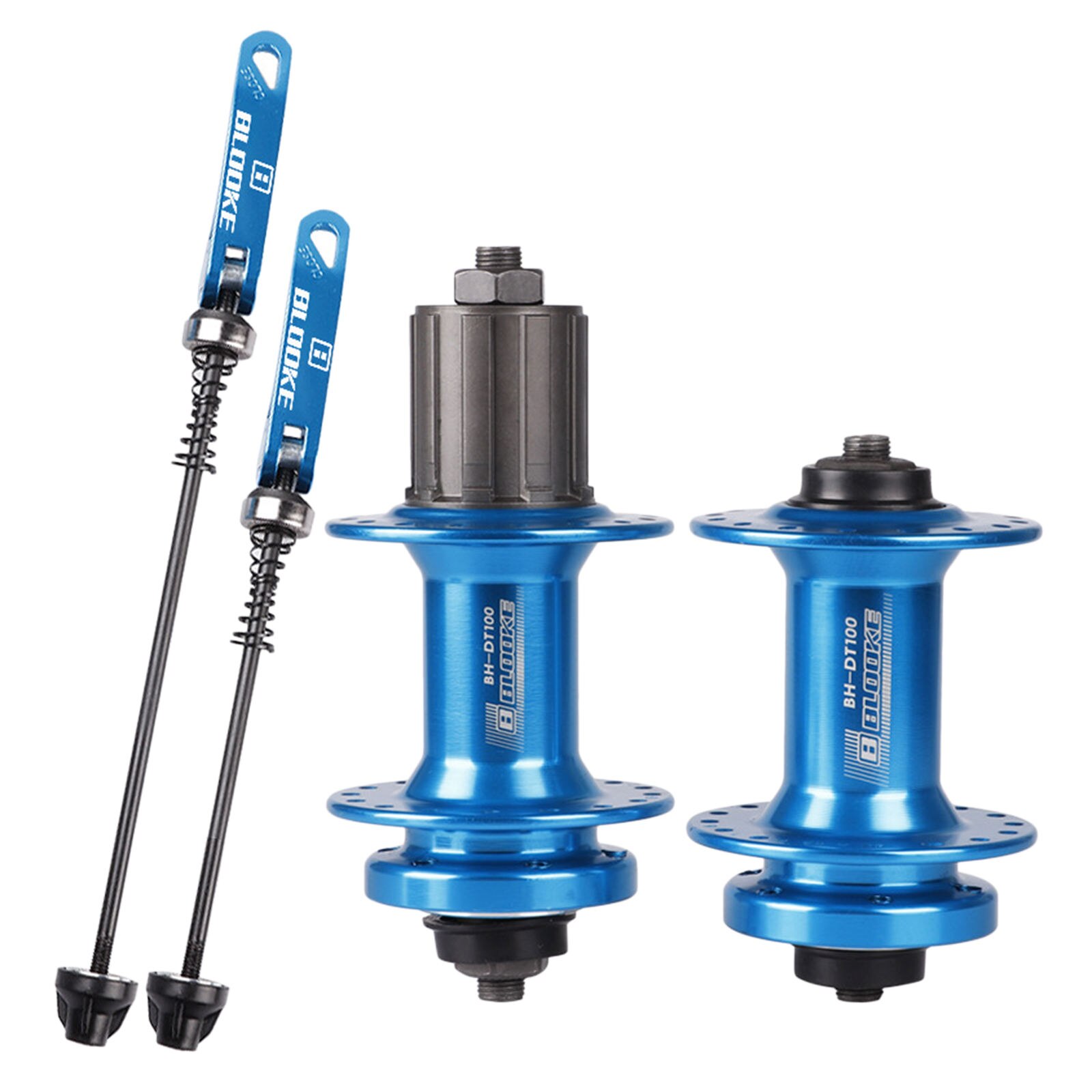 Buje de rodamiento de bolas delantero y trasero para bicicleta de montaña MTB, 32 orificios, liberación rápida 7-11 para buje de freno: Blue Set