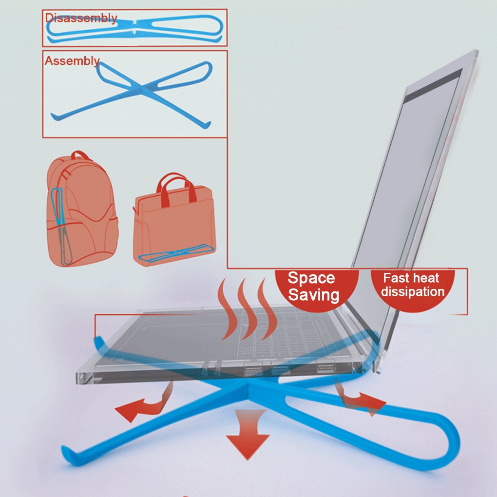 1 Pair Portable Laptop Stand Foldable Holder Notebook Support Adjustable Desktop Bracket Ergonomic Laptop Stand