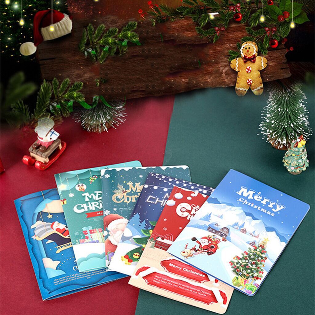 Christmas card 3D Stereo Greeting Card AR Virtual Imaging Technology Greeting Cards Free Ship открытки Z5