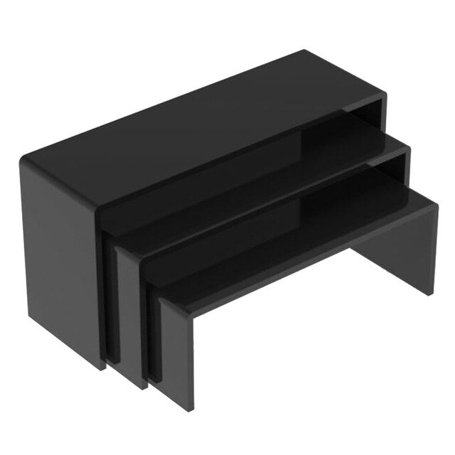3Pcs/Set 3mm Practical Wooden Display Cabinet Acrylic Display Stand Jewelry Showcase Storage Rack Display Stands: Black