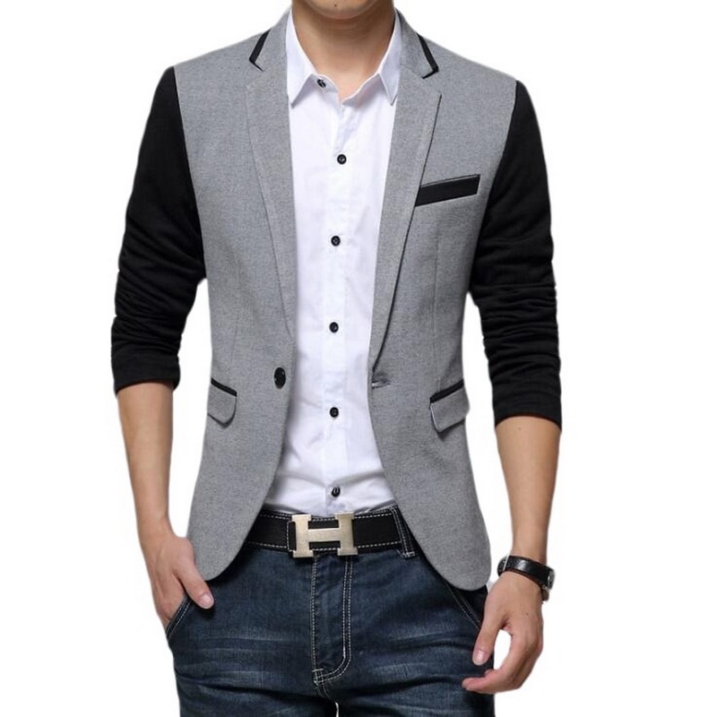 Männer Blazer Männer Luxus Woolen Blends Patchwork Dünne Klage Jacken Business Männlichen Blazer M-6XL