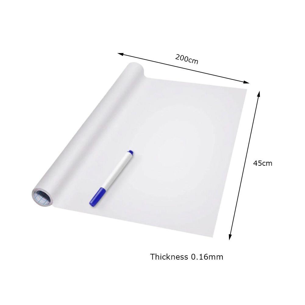 45x200cm Whiteboard Sticker Waterproof Wallpaper Decor Remind Message Boards White Board Chalkboard With Pen Kid Write Graffiti