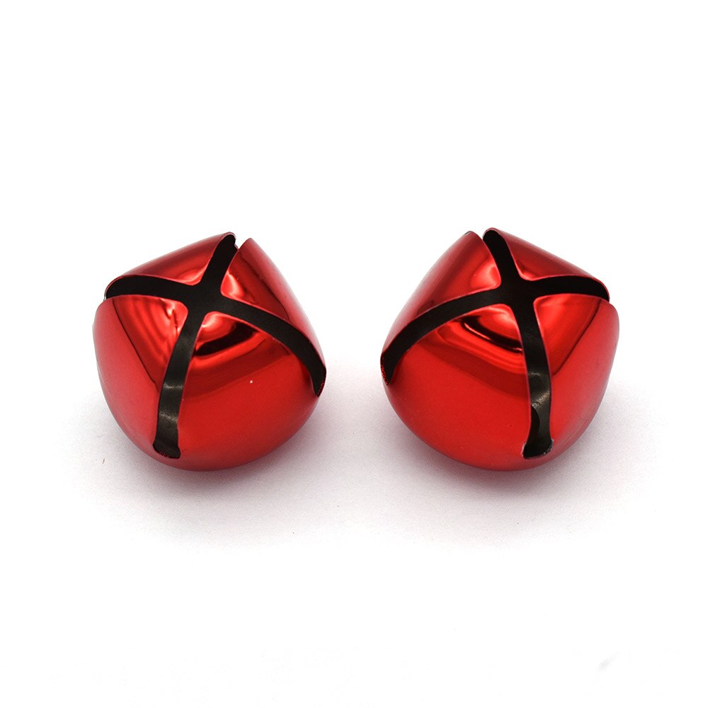 38Mm Rode Jingle Bell Charms Kerst Bell Duurzaam Jingle Cross Bells Decoratie Ornamenten Hanger Bells Met Lint Diy Craft