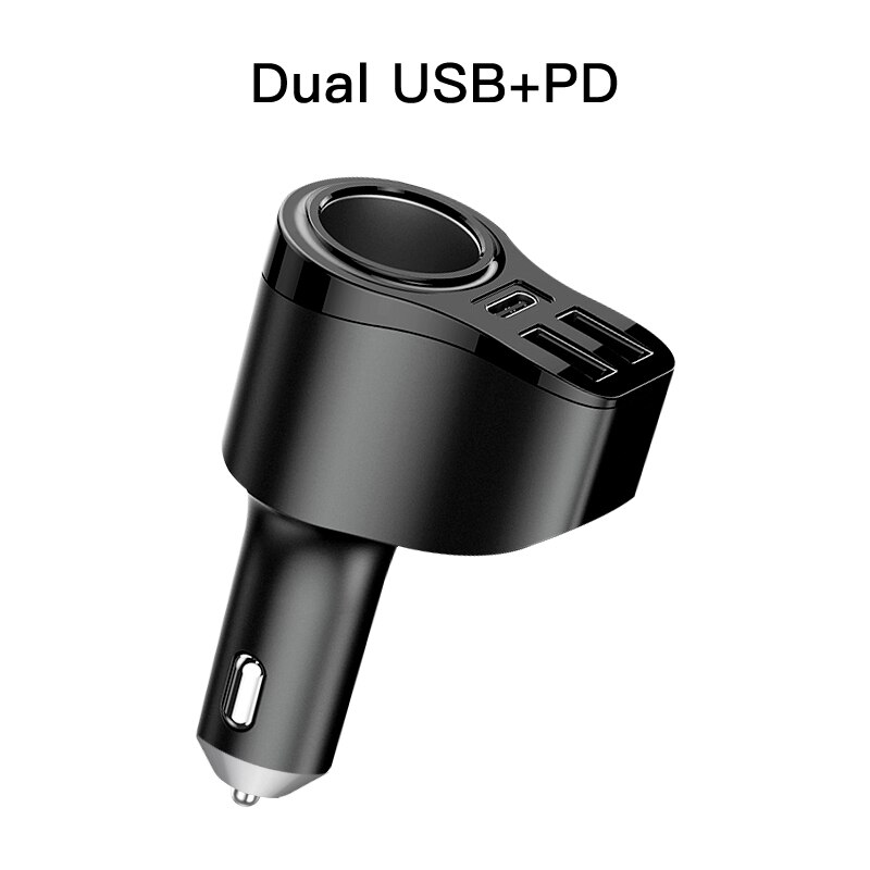 KUULAA Dual USB Auto Ladegerät Schnell Ladung 3,0 LCD Anzeige Zigarette Leichter Buchse Typ-C Adapter PD Auto Ladegerät für praktisch: PD Dual USB