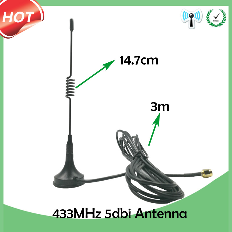 GRANDWISDOM 12dbi 5dbi 433Mhz Antenne lora antena SMA Stecker Magnetische Basis IOT Signal Booster kabellos Verstärker