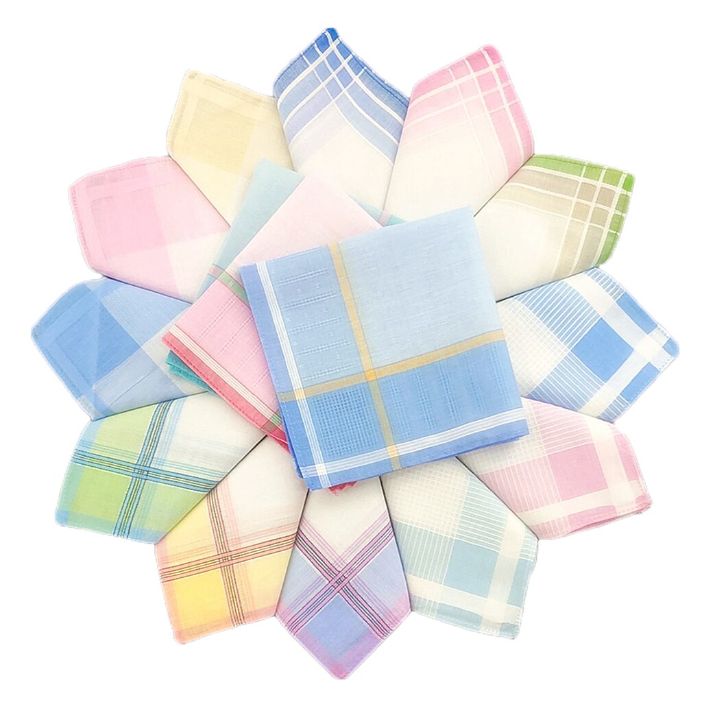 12 Pieces of Handkerchiefs / Handkerchiefs Made of 100% Cotton, Handkerchiefs for Men And Women, 30cm