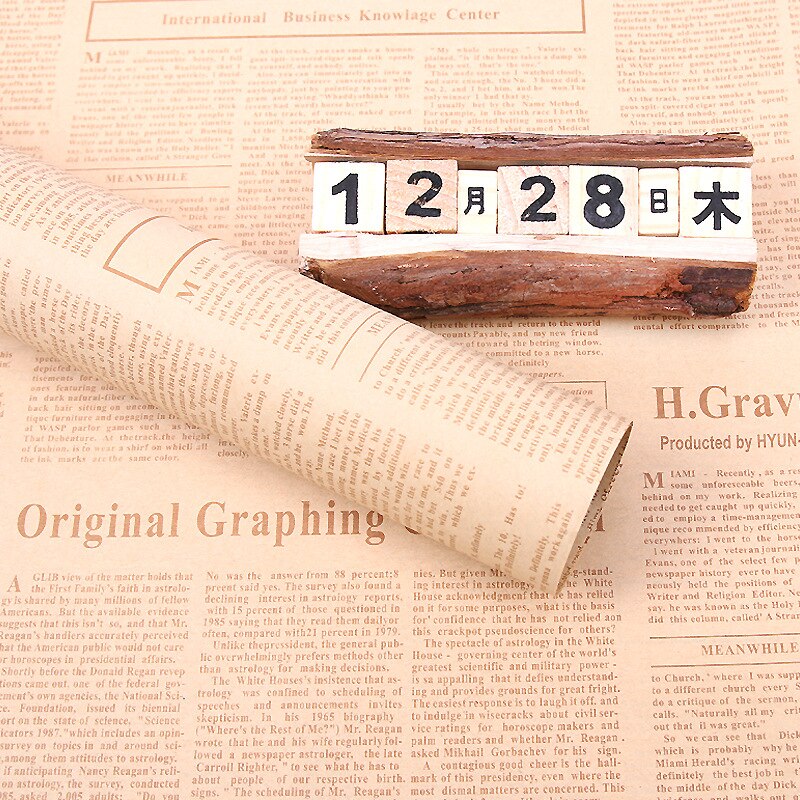 5 Teile/satz 50*70cm Vintage Kraft Verpackung Papier Bouquet Verpackung Englisch Zeitung Blume Verpackung Papier DIY Material: 17