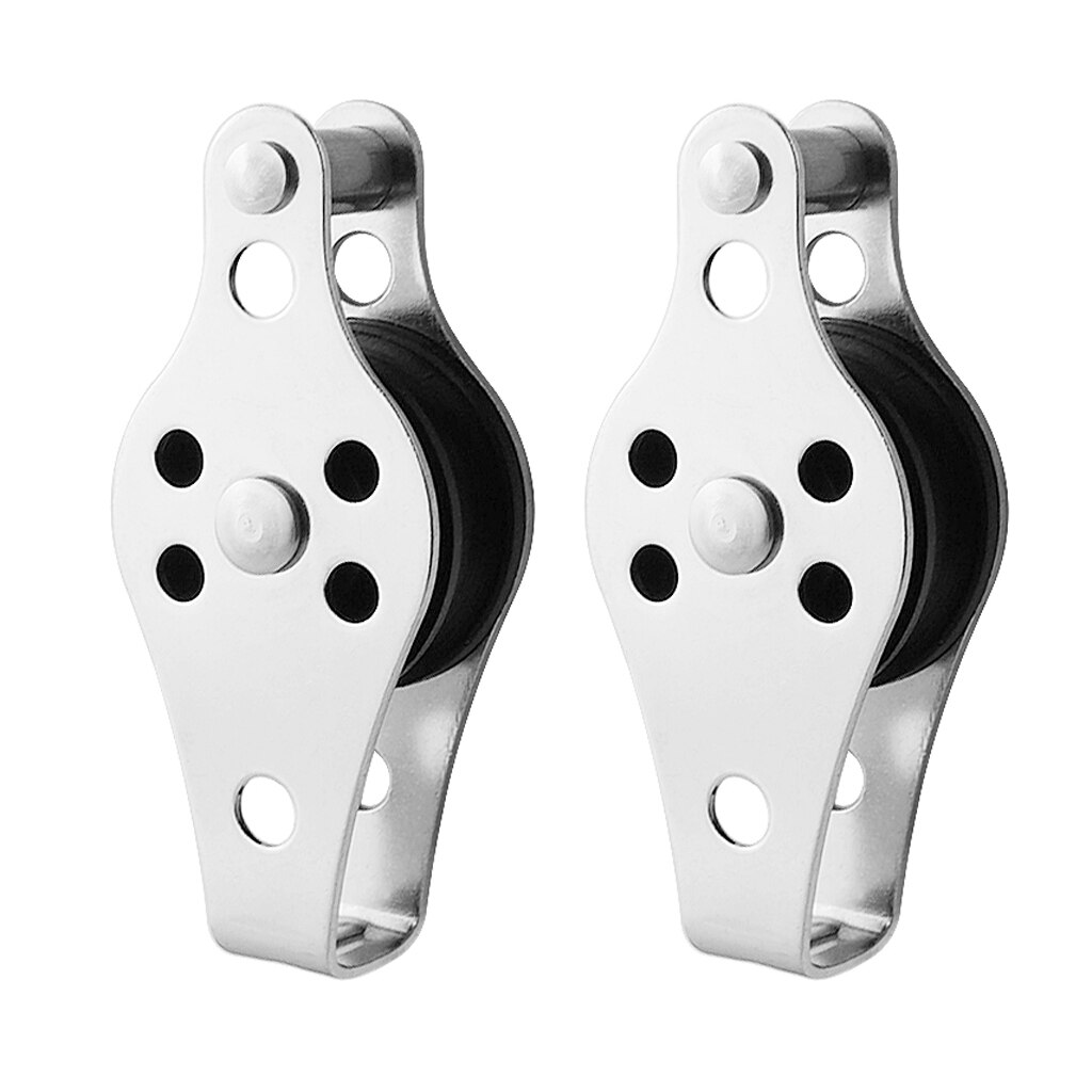 2pcs Swivel Lifting Rope Pulley Block For Wire Rope (2-8mm Dia), 316 stainless Steel