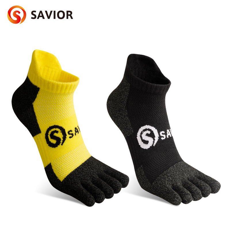 Savior – chaussettes de sport hygroscopiques pour hommes et femmes, en Fiber de cuivre, à cinq doigts, pour Marathon,