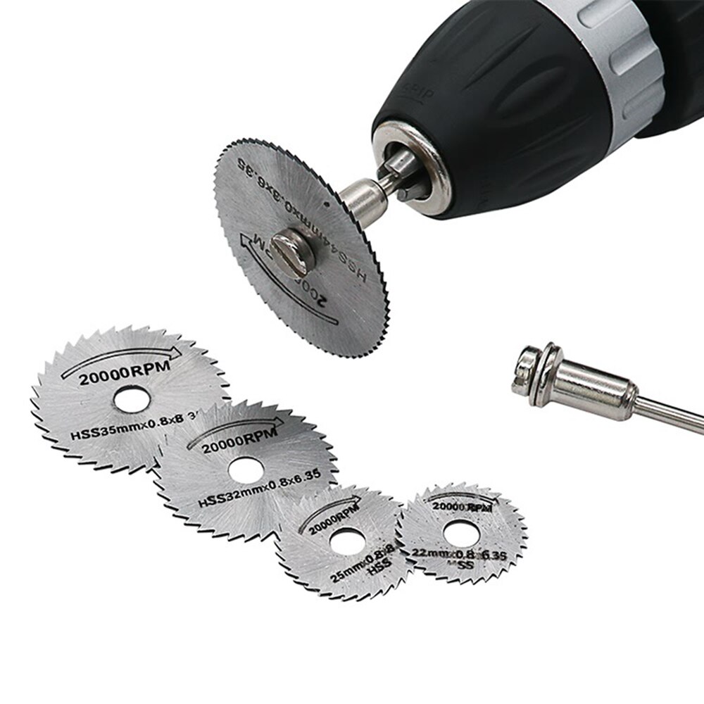 7 stk 22-50mm mini hss sirkelsagblad stikksag roterende verktøy til dremel metallkutter elektroverktøysett trekappeskiver