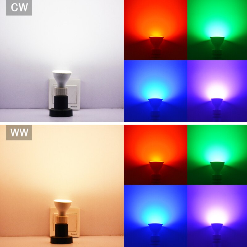 Aubess Tuya GU10 Wifi Smart Light Led-lampen Rgbcw 5W Dimbare Lampen Smart Leven App Afstandsbediening Werkt Met alexa Google Thuis