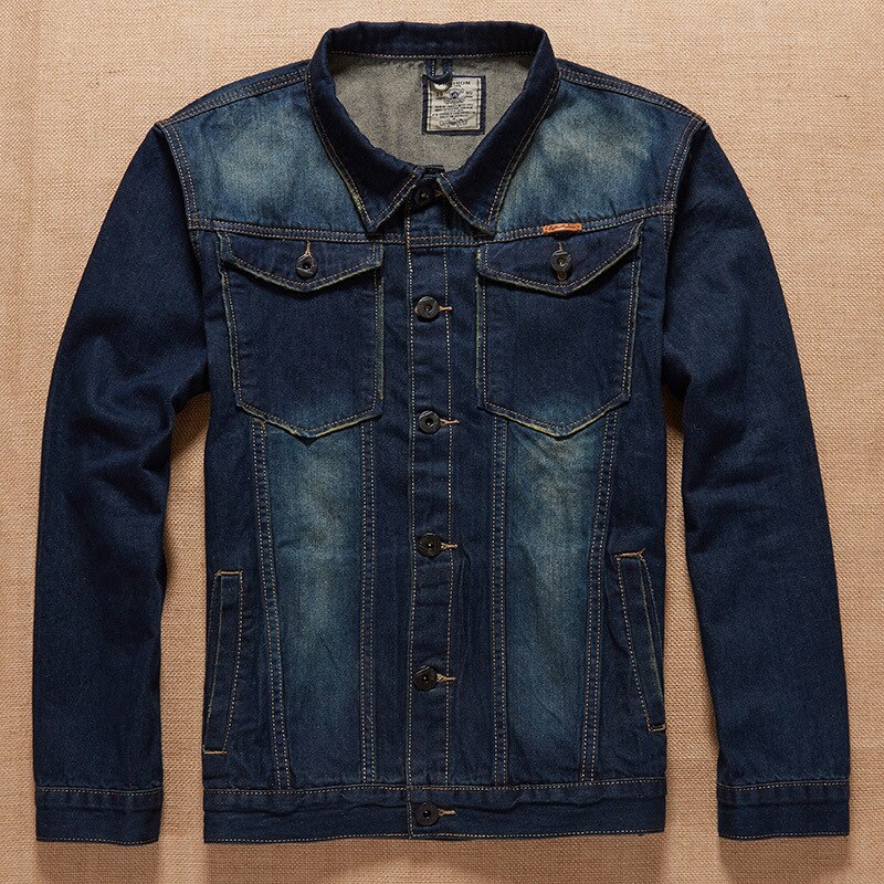 Jeansjacka herr höst vår klassisk plus storlek 7xl 6xl 5xl 4xl 8xl oversize klädstativ krage ledig jeansjacka herr