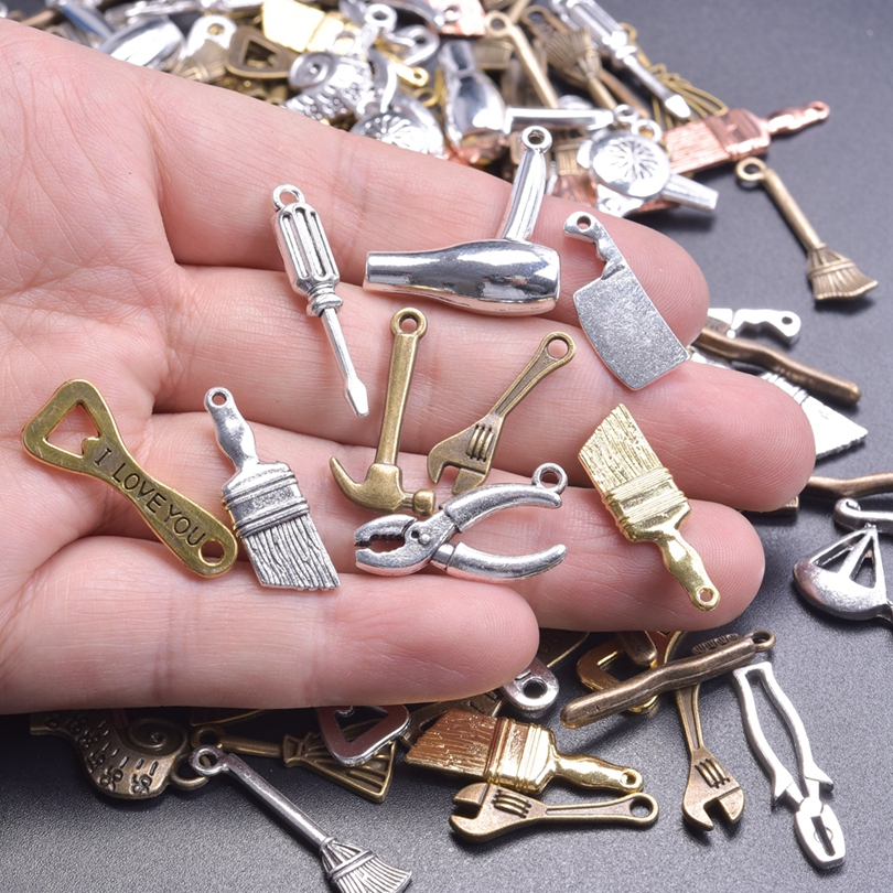 30 Uds. De dijes de animales de nota musical de avión de Metal de colores mezclados para fabricación de joyas, suministros DIY, pendientes, pulseras, accesorios, colgantes