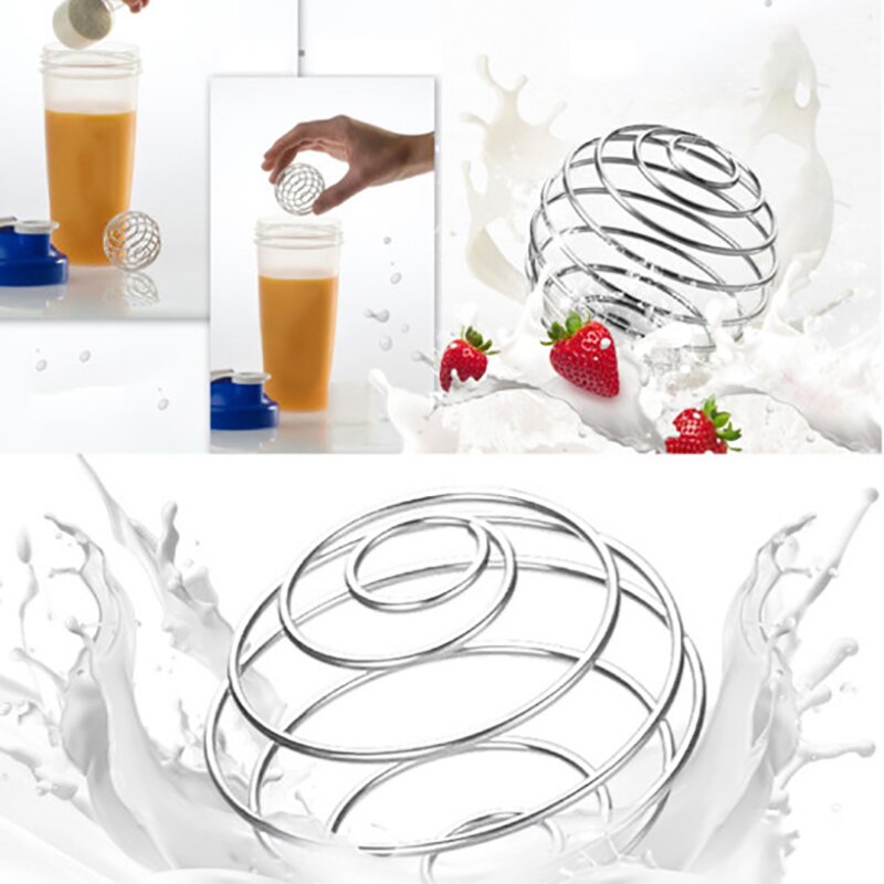 5 st milkshake protein shaker bolltrådblandare blandning visp rostfritt stål fjäderbollar blandning boll kökstillbehör