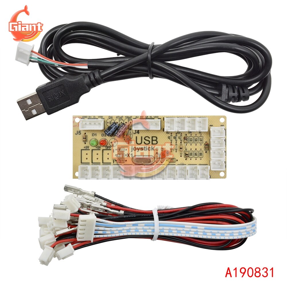DIY Zero Delay Arcade USB Arcade Joystick Circuit Board Wiring USB Encoder PC to Joystick Fighting Games Replacement Parts 2 Pin: Kit