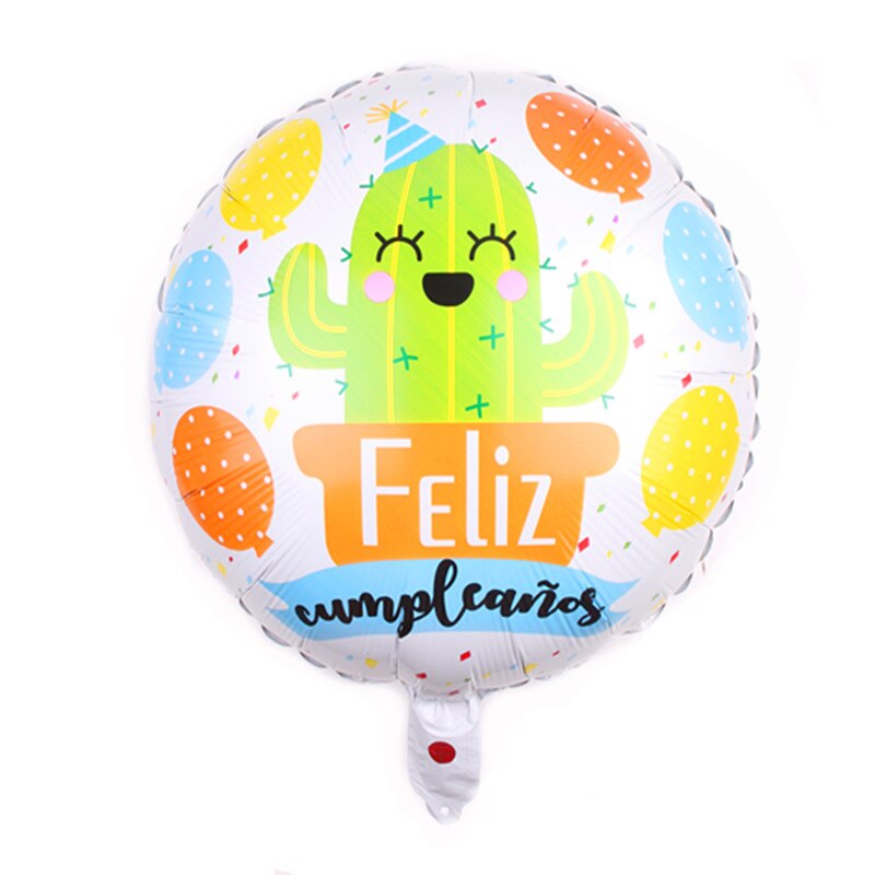 Mexican Fiesta Party Decorations Colorful Alpaca Cactus Fiesta Balloon Banner Cactus Foil Balloons Bachelorette Party Supplies: round cactus