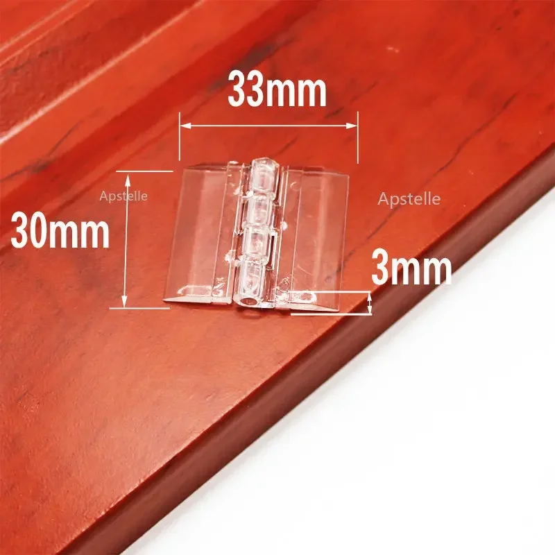 10Pcs Plastic Folding Hinges Transparent Plexiglass Hinge Durable Clear Acrylic 25X33 30X33 38X45 65x42: WHITE