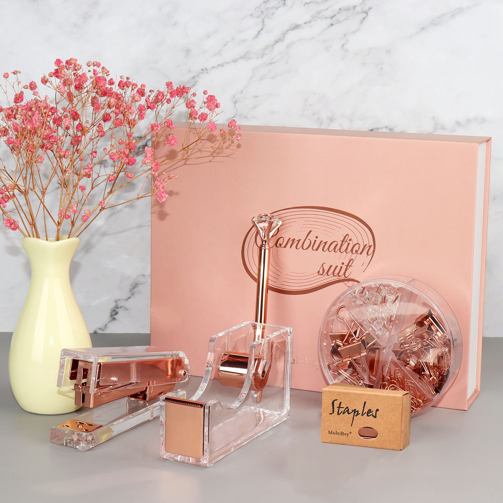 Schreibtisch Büro Liefert einstellen Rose Gold Acryl Büro Schreibwaren Schreibtisch Organizer Zubehör Für Frau