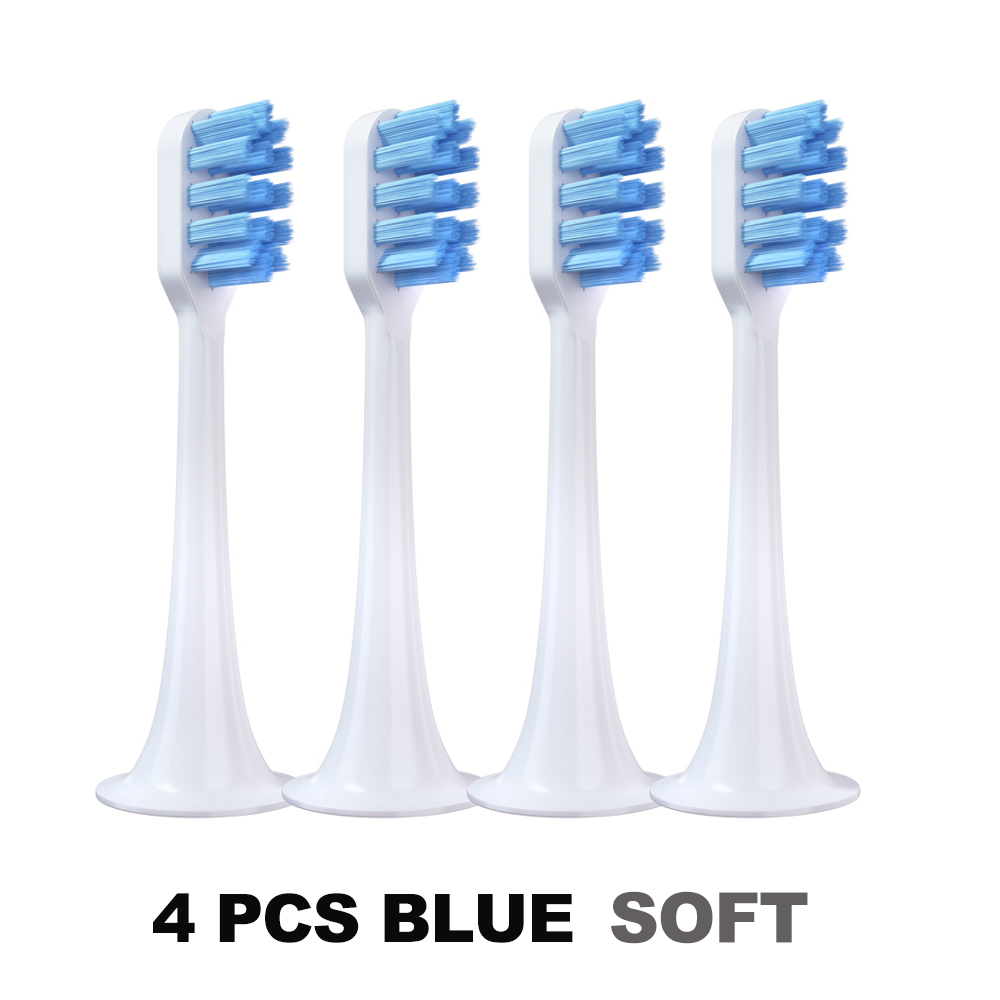 Cabezales de repuesto para cepillo de dientes eléctrico Xiaomi Mijia T300 T500, boquillas con cubierta antipolvo y embalaje al vacío recambios cepillos dientes oral: Azul