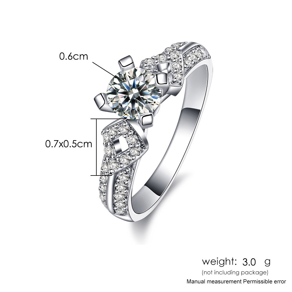 Sliver Kleur Bijoux Wedding & Engagement Ring AAA Cz Sieraden Voor Vrouwen Als Aniversray R541