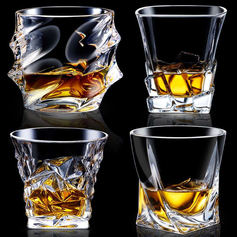 Varmebestandig blyfri gennemsigtig vinglas øl steins whisky brandy vodka kop multi mønster drinkware bar