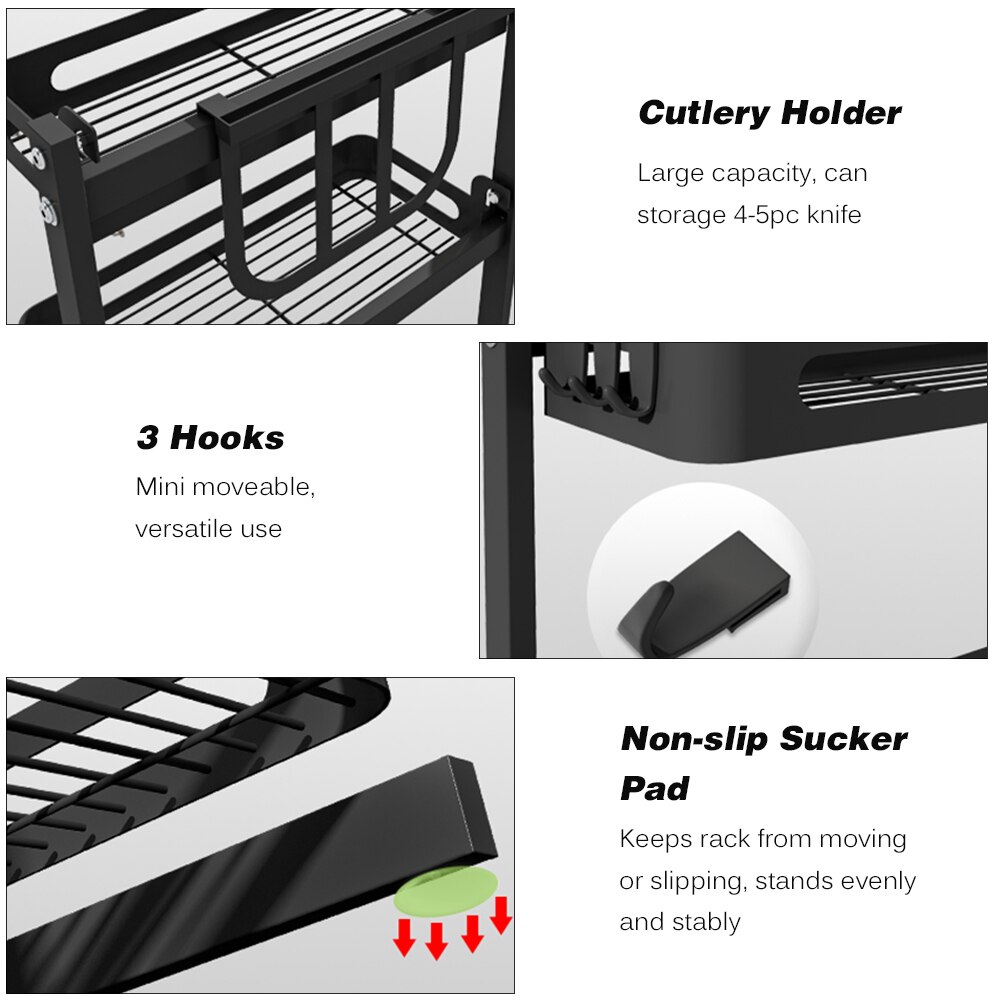 Multifunction Spice Rack Organizer 3-Tier Utensil Holder Freestanding Shelf Organizer for Jars Bottles Cutlery Chopping Board