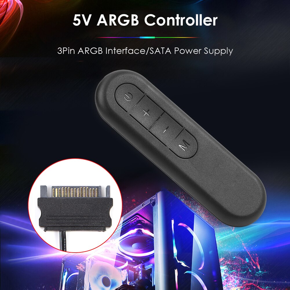 ARGB Controller Remote Control 5V 3Pin 12V 4Pin LED Cool Light Stripe Symphony Edition for PC Case Computer Chassis Cooling Fan