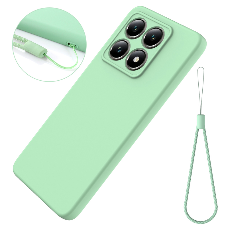 Hoesje voor xiaomi 14t pro ,14t : zacht, premium vloeibaar siliconen hoesje met fluweelzachte binnenkant en bandje  mi 14 t