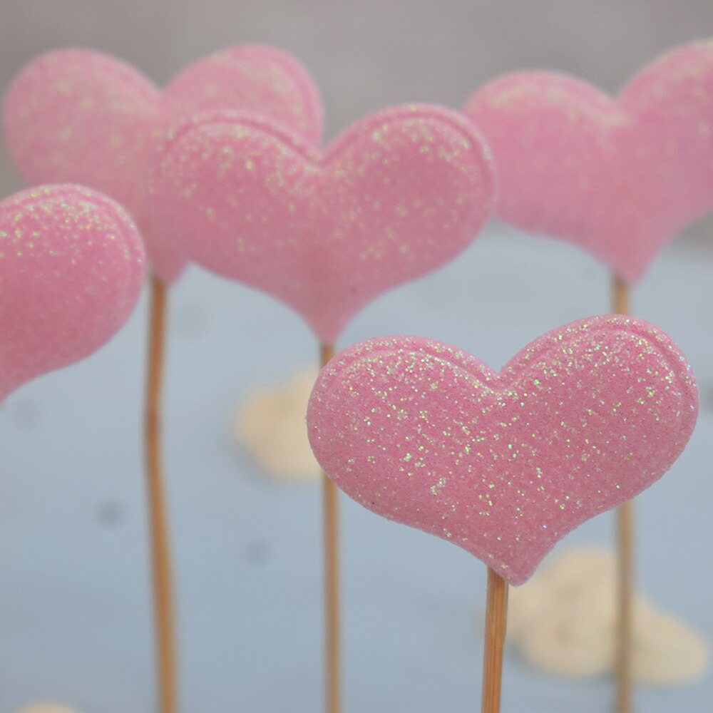 5 pièces réfléchissant paillettes amour pentagramme décoration de gâteau Plugin fête Dessert cuisson Dressing fête de mariage fournitures gâteaux décor