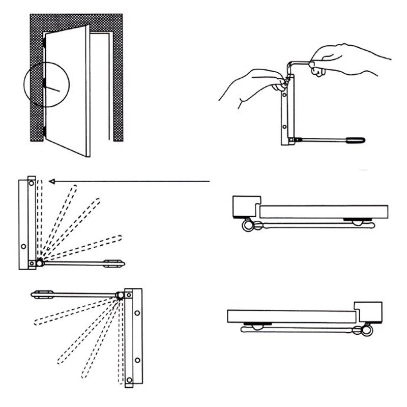 Door Closer Single Spring Strength Adjustable Surface Mounted Mini Automatic Closing Fire Rated Door Hardware 15-30kg