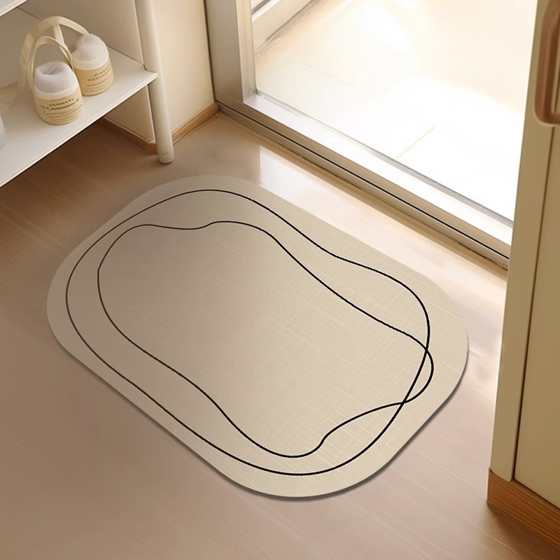 Bathroom Carpet Mat Bathroom Modern Diatomaceous Earth Bath Mat Soft and Comfortable Suitable for The Bathroom Floor Mat: black / 1700MMx2400MM
