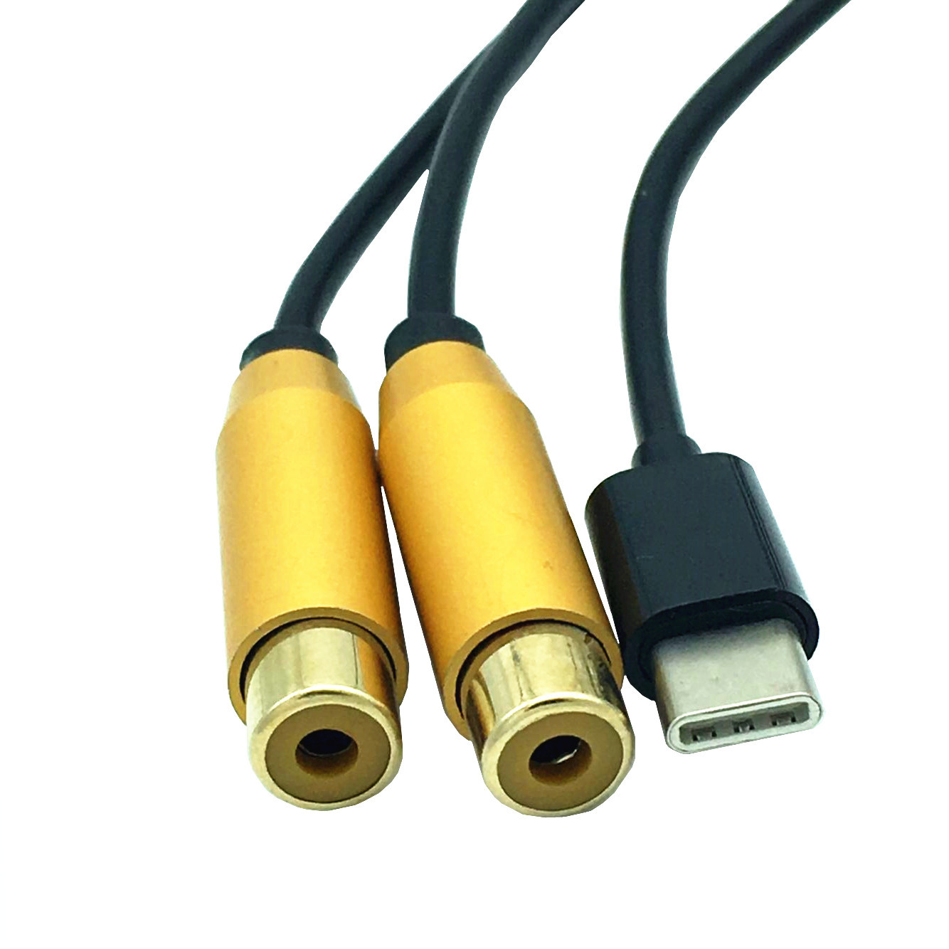 Tipo-C USB C a 2 señal macho RCA dual para función de convertidor de cable adaptador de audio AV de vídeo